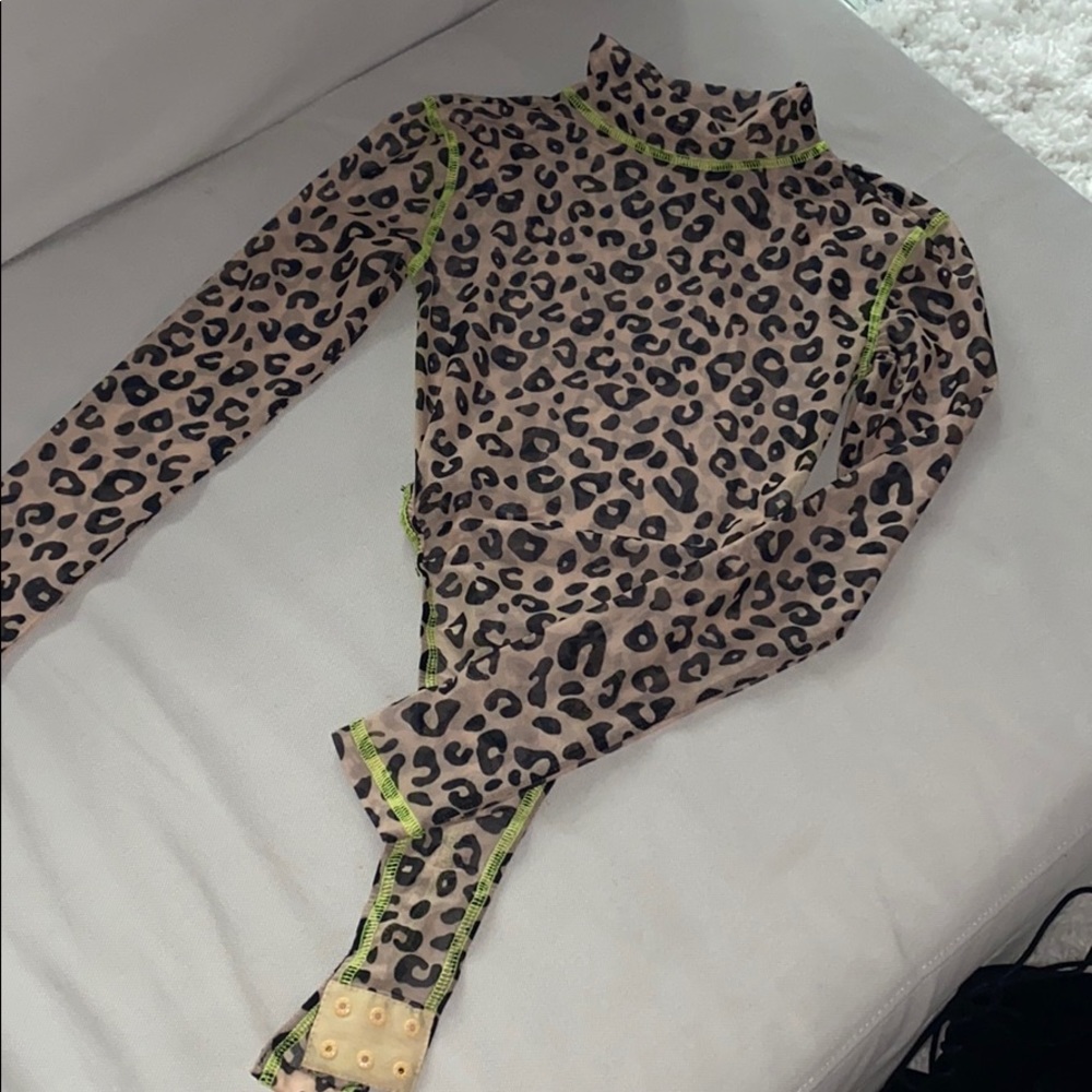 Never worn Oh Polly Mesh leopard bodysuit